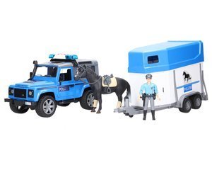 Bruder 02588 Land Rover policyjny z figurką konia i policjanta