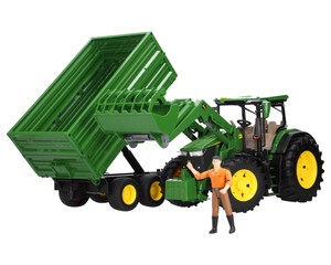 Bruder 03155 traktor John Deere 7R 350 z przyczepą i figurką