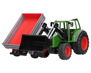 Zestaw ciągnik zdalne sterowany traktor z ładowaczem oraz przyczepa 02019