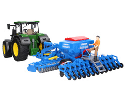 Bruder 03150 traktor John Deere 7R 350 + agregat 02026 Lemken + figurka rolnika