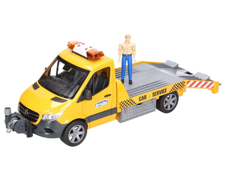 Bruder 02675 Mercedes Sprinter pomoc drogowa z samochodem i modułem świetlno-dźwiękowym i figurką