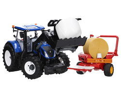 Zestaw traktor New Holland 03121 z owijarka do siana 02122