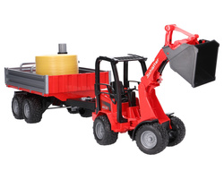 Zestaw Bruder ładowarka 02192 z chwytakiem + przyczepa 02019