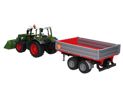 Bruder 02182 traktor Fendt Vario 211 z ładowaczem czołowym i przyczepą