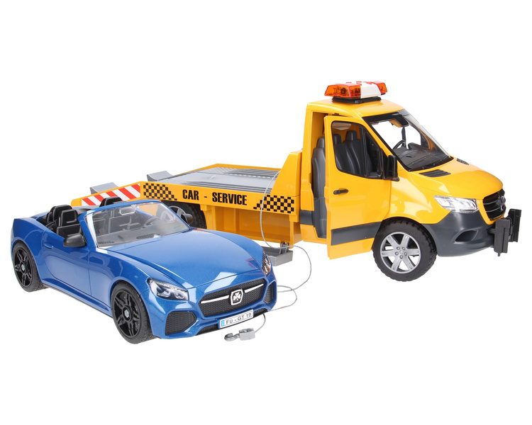 Bruder 02675 Mercedes Sprinter pomoc drogowa z samochodem ii modułem świetlno-dźwiękowym