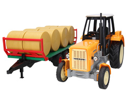 Ursus C-360 żółty + przyczepa do wywozu balotów Bruder 02220