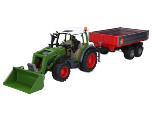 Bruder 02182 traktor Fendt Vario 211 z ładowaczem czołowym i przyczepą