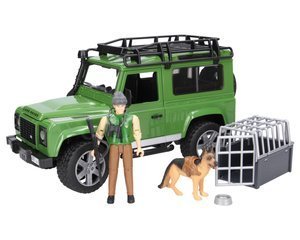 Bruder 02587 Land Rover z figurką leśniczego i psa