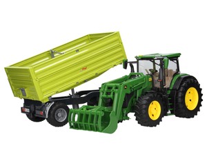 Bruder 03151 traktor John Deere 7R 350 z ładowaczem + przyczepa 02203