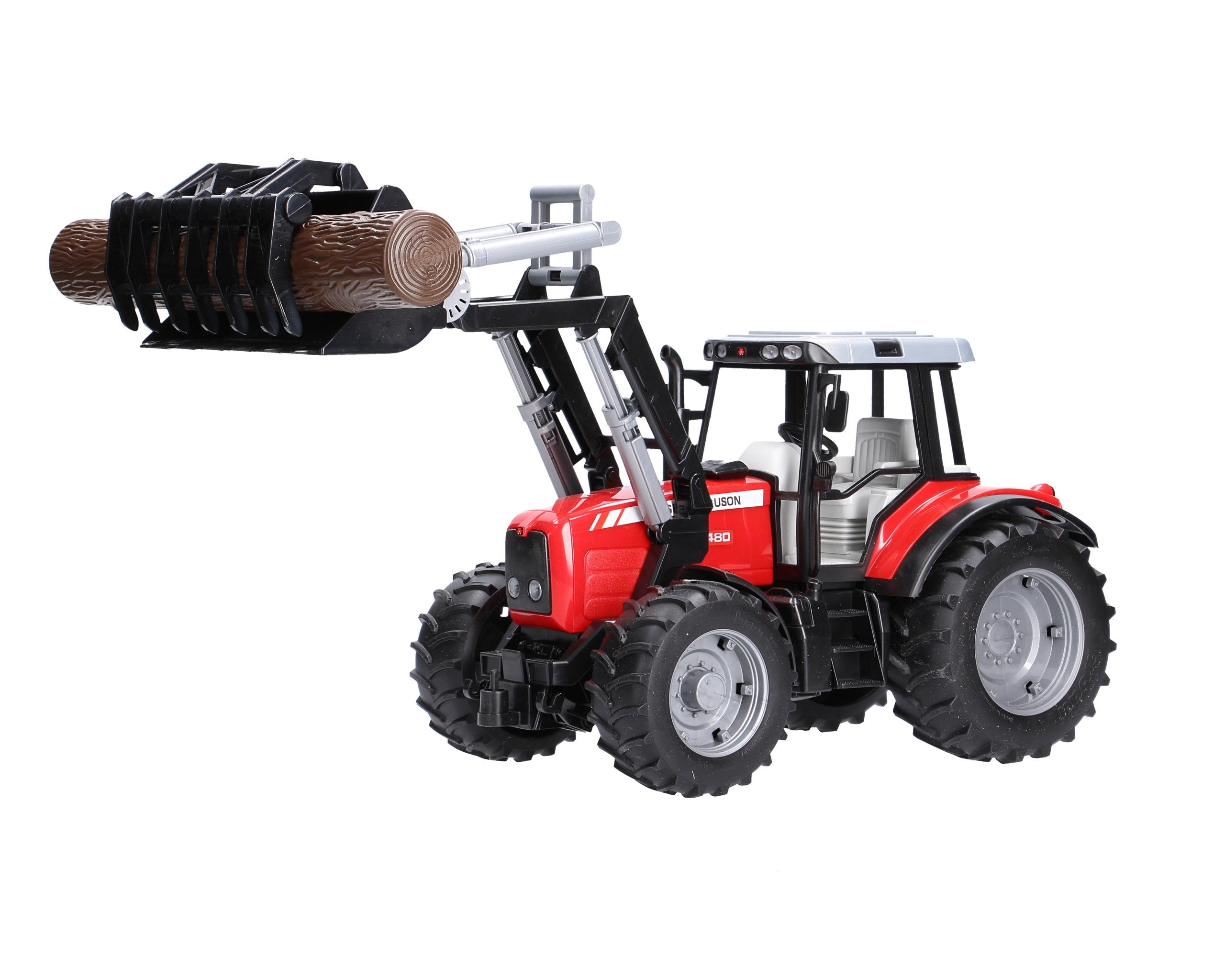 BRUDER 02046 traktor Massey Ferguson z przyczepą do wywozu drzewa