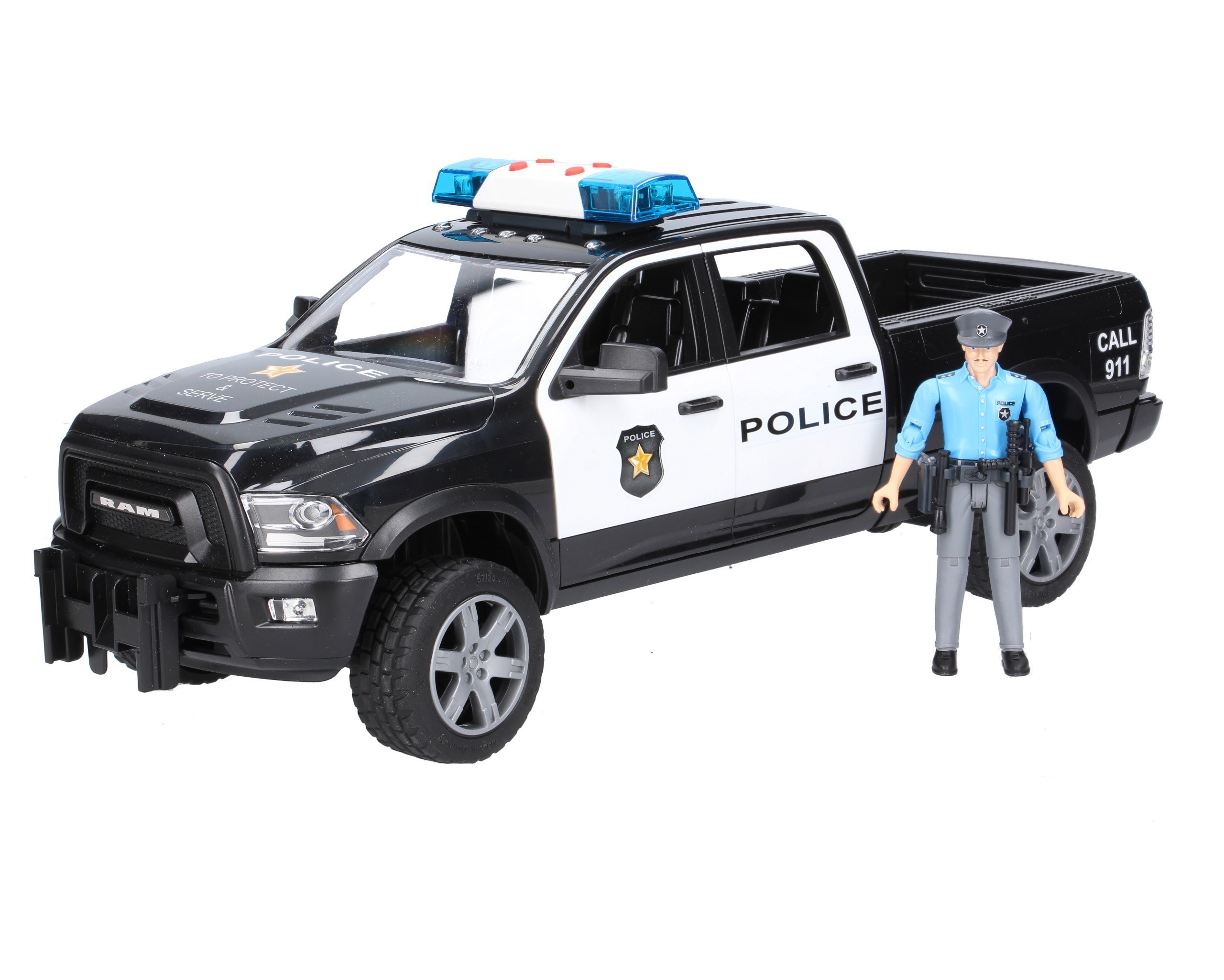 Bruder 02505 Pick-up policja RAM 2500 policyjny z figurką policjanta