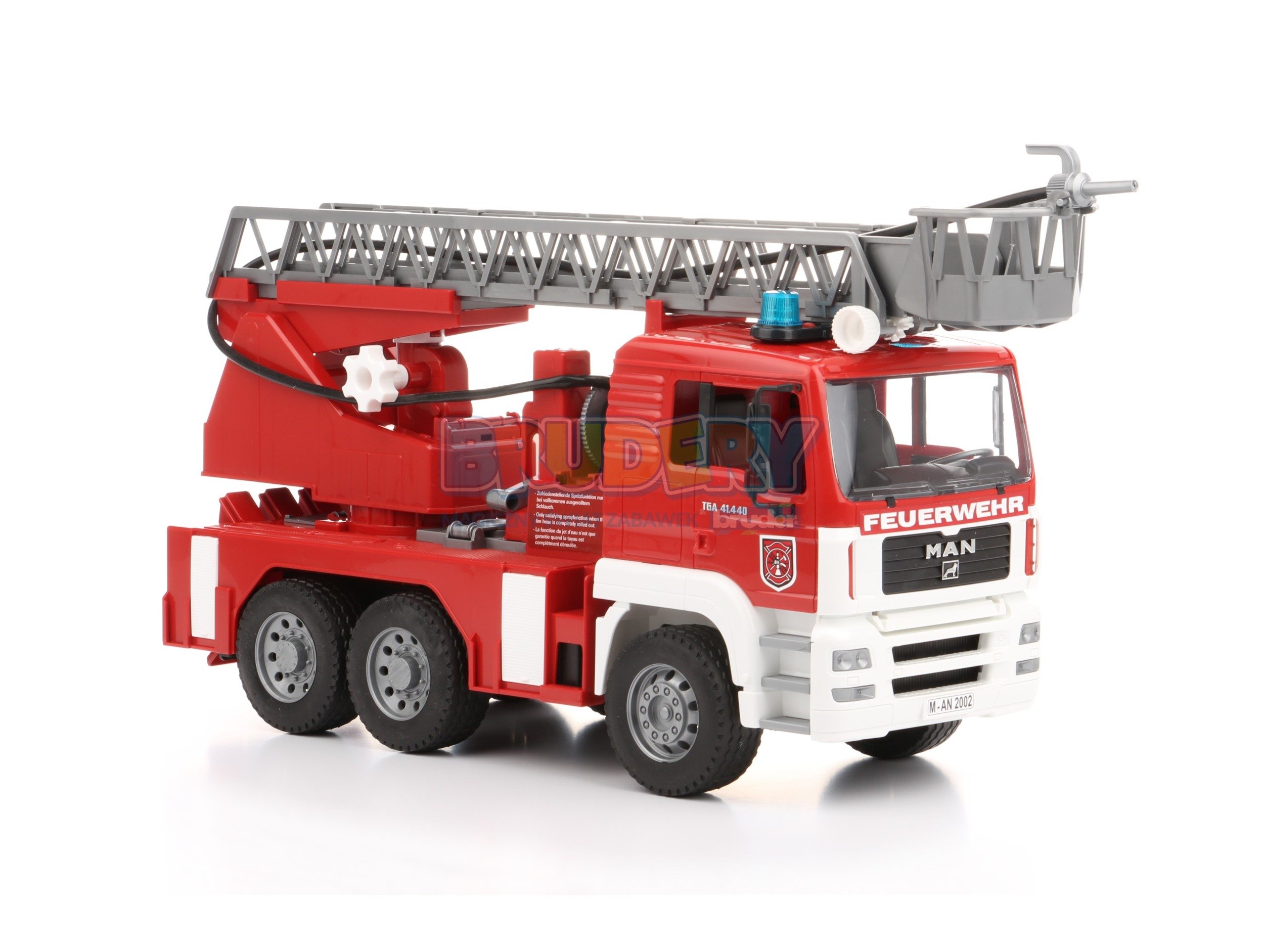 Bruder 02771+60100 wóz strażacki z drabiną i modułem świetlno-dźwiękowym z figurką strażaka