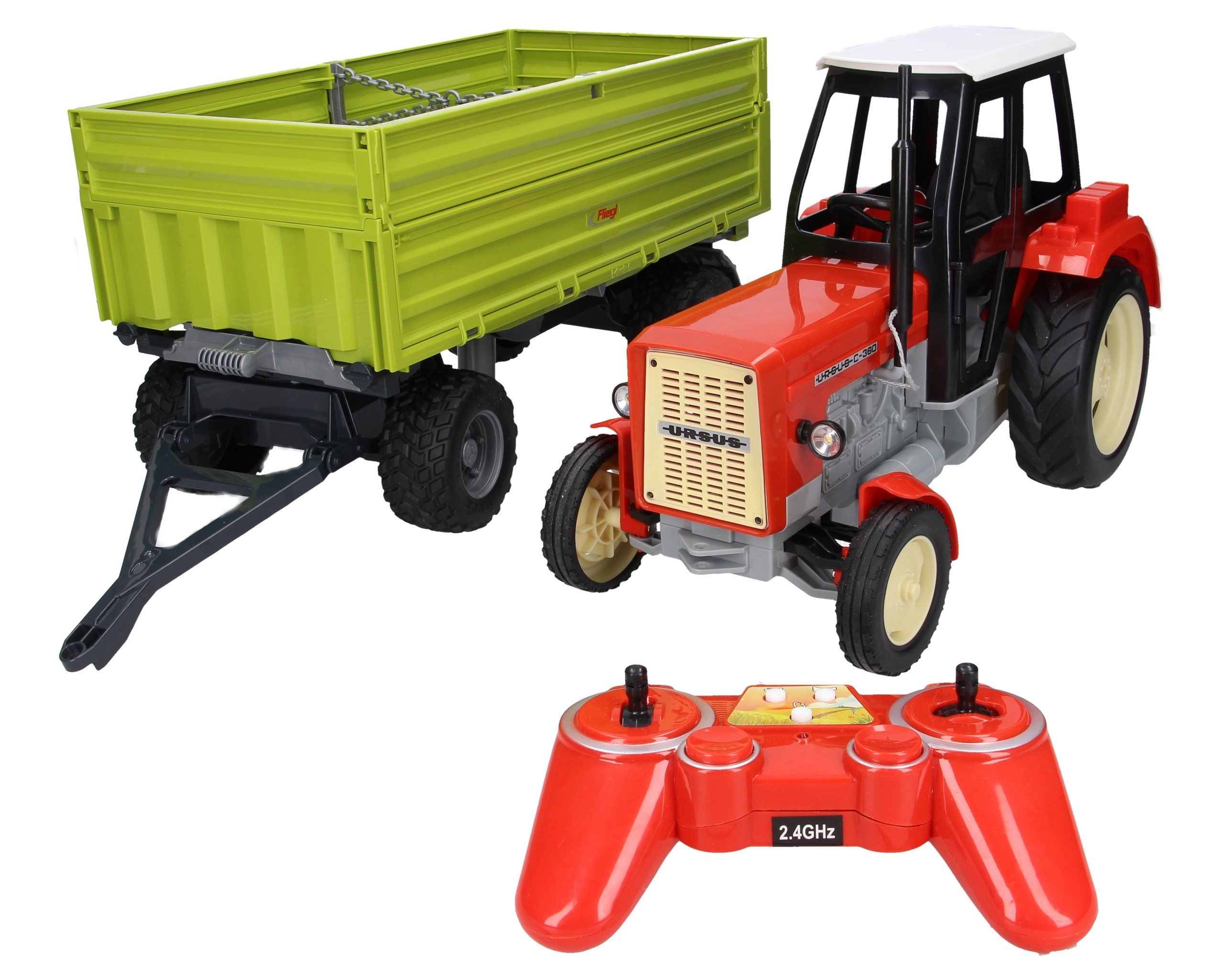 Zestaw traktor Ursus X02-E357+ przyczepa wywrotka 02203 Bruder