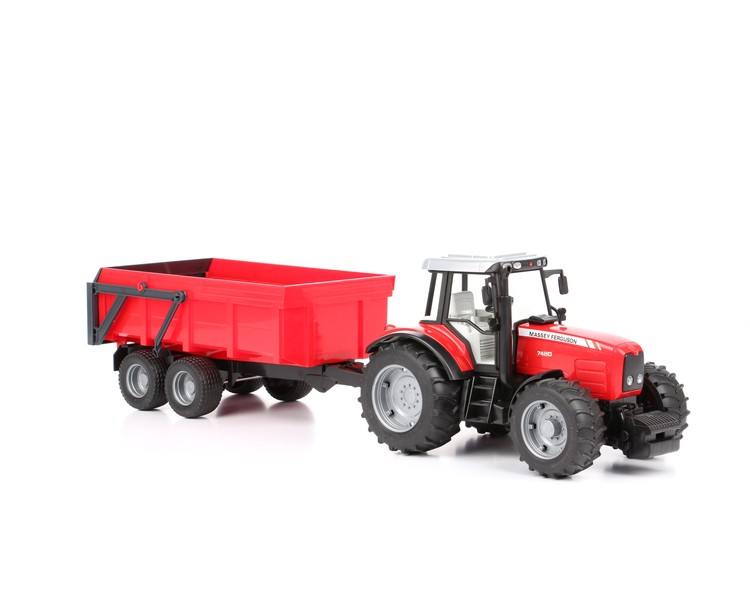 BRUDER 02045 traktor Massey Ferguson z przyczepą