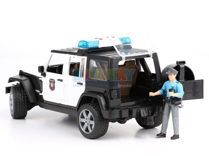 Bruder 02526 Jeep Wrangler Rubicon z figurką policjanta i