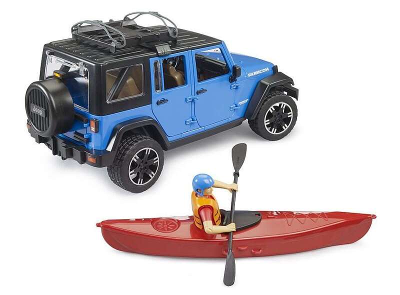 Bruder 02529 Jeep Wrangler Unlimited Rubicon z kajakiem i figurka kajakarza