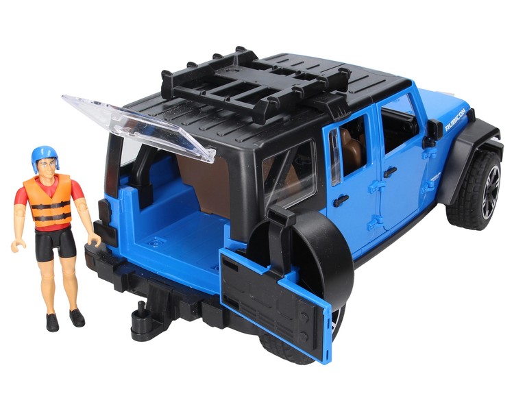 Bruder 02529 Jeep Wrangler Unlimited Rubicon z kajakiem i figurka kajakarza