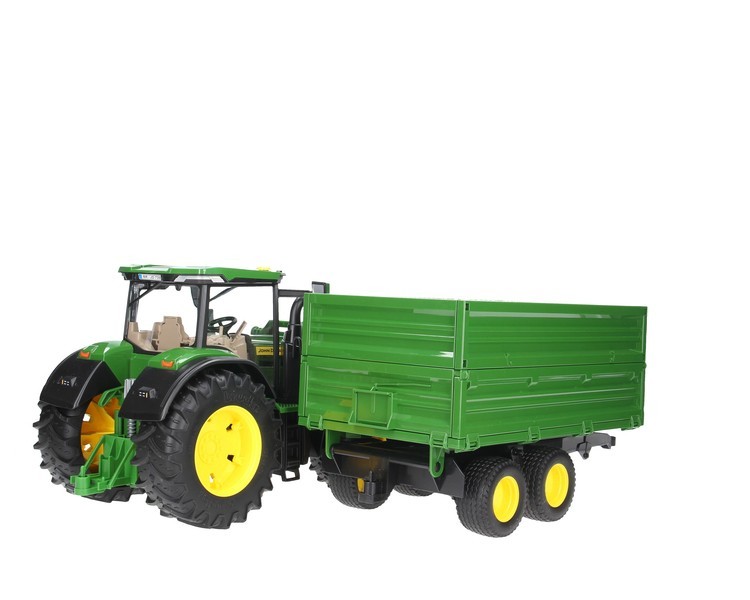 Bruder 03155 traktor John Deere 7R 350 z przyczepą i figurką