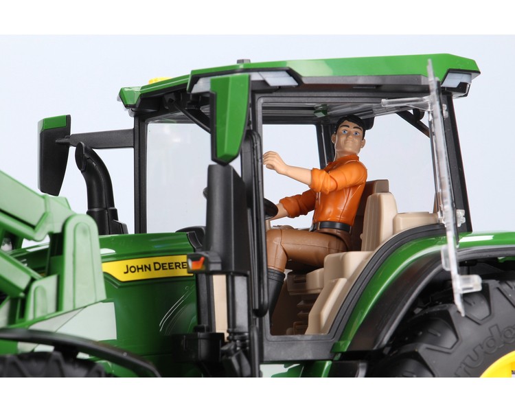 Bruder 03155 traktor John Deere 7R 350 z przyczepą i figurką