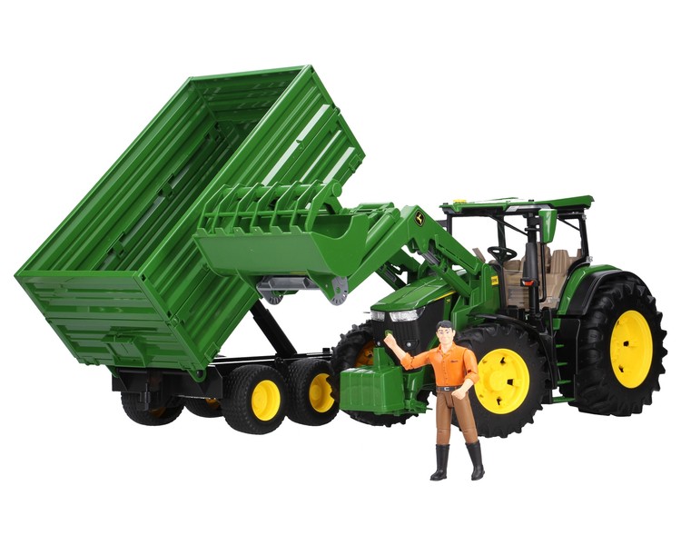 Bruder 03155 traktor John Deere 7R 350 z przyczepą i figurką