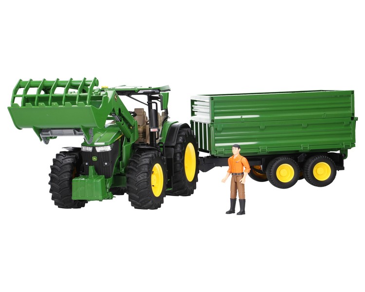 Bruder 03155 traktor John Deere 7R 350 z przyczepą i figurką