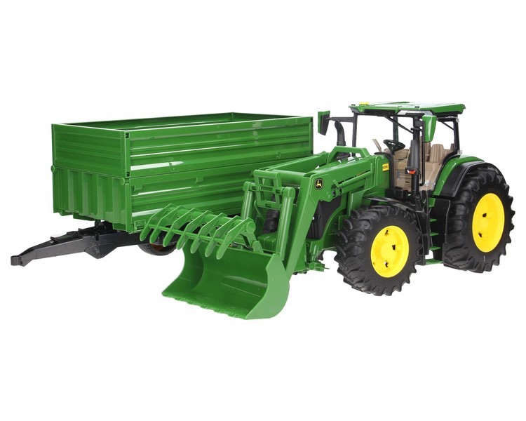 Bruder 03155 traktor John Deere 7R 350 z przyczepą i figurką