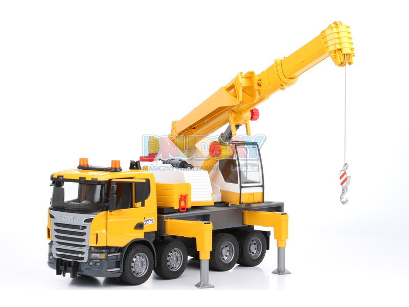 Bruder 03570 Scania z dźwigiem Liebherr z modułem świetlno-dźwiękowym