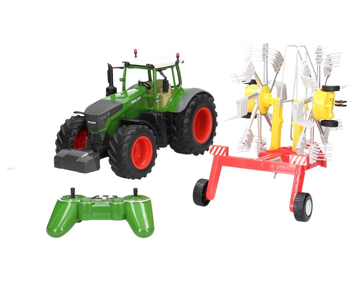 Traktor zdalnie sterowany Fendt 1050 Vario RC i zgrabiarka Pöttinger RC 1:16 