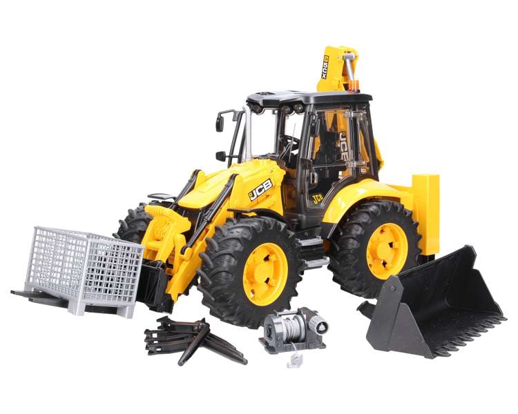 Zestaw Bruder koparka 02454 JCB 5CX + akcesoria ładowacza 02318