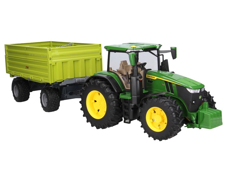 Zestaw Bruder traktor John Deere 03150 + przyczepa 02203