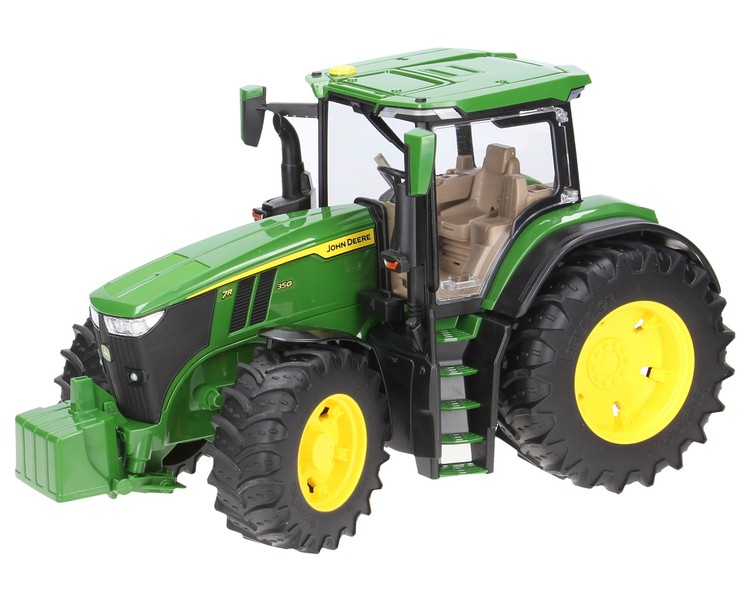 Zestaw Bruder traktor John Deere 03150 + przyczepa do bel z balotami 02220