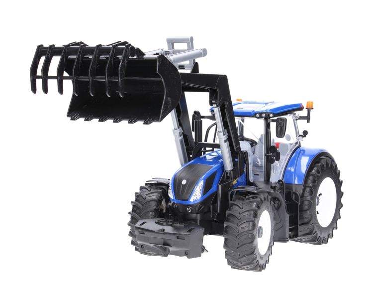 Zestaw Bruder traktor New Holland 03121 + przyczepa do balotów 02220 