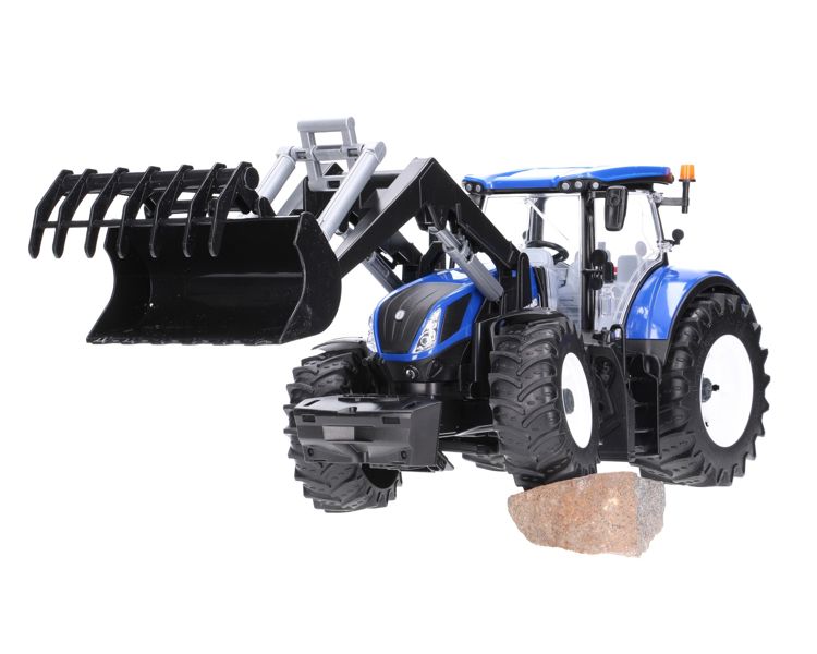 Zestaw Bruder traktor New Holland 03121 + przyczepa do balotów 02220 