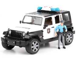 Bruder 02526 Jeep Wrangler Rubicon z figurką policjanta i z modułem świetlno-dźwiękowym