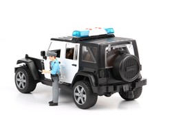 Bruder 02526 Jeep Wrangler Rubicon z figurką policjanta i z modułem świetlno-dźwiękowym