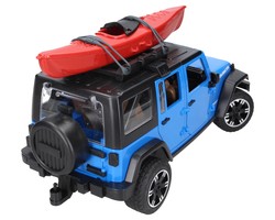 Bruder 02529 Jeep Wrangler Unlimited Rubicon z kajakiem i figurka kajakarza