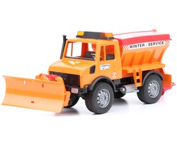 Bruder 02572 Unimog piaskarka z pługiem