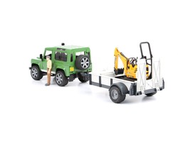 Bruder 02593 Land Rover z przyczepą, minikoparką i figurką