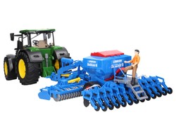 Bruder 03150 traktor John Deere 7R 350 + agregat 02026 Lemken + figurka rolnika