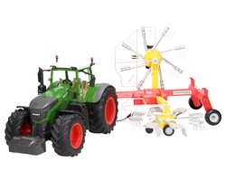 Traktor zdalnie sterowany Fendt 1050 Vario RC i zgrabiarka Pöttinger RC 1:16 