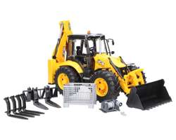 Zestaw Bruder koparka 02454 JCB 5CX + akcesoria ładowacza 02318