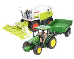 Zestaw Bruder traktor John Deere 02108 + kombajn do kukurydzy Claas 02131