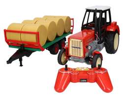 Zestaw traktor Ursus X02-E357+ przyczepa do balotów 02220 Bruder